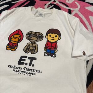 BAPE x E.T. Kids Baby Milo Tee White Large – Used (Like New)